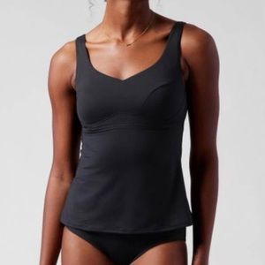 Athleta NWT Bondi Bra Cup Tankini swimsuit top IN black, sz 36 B/C
